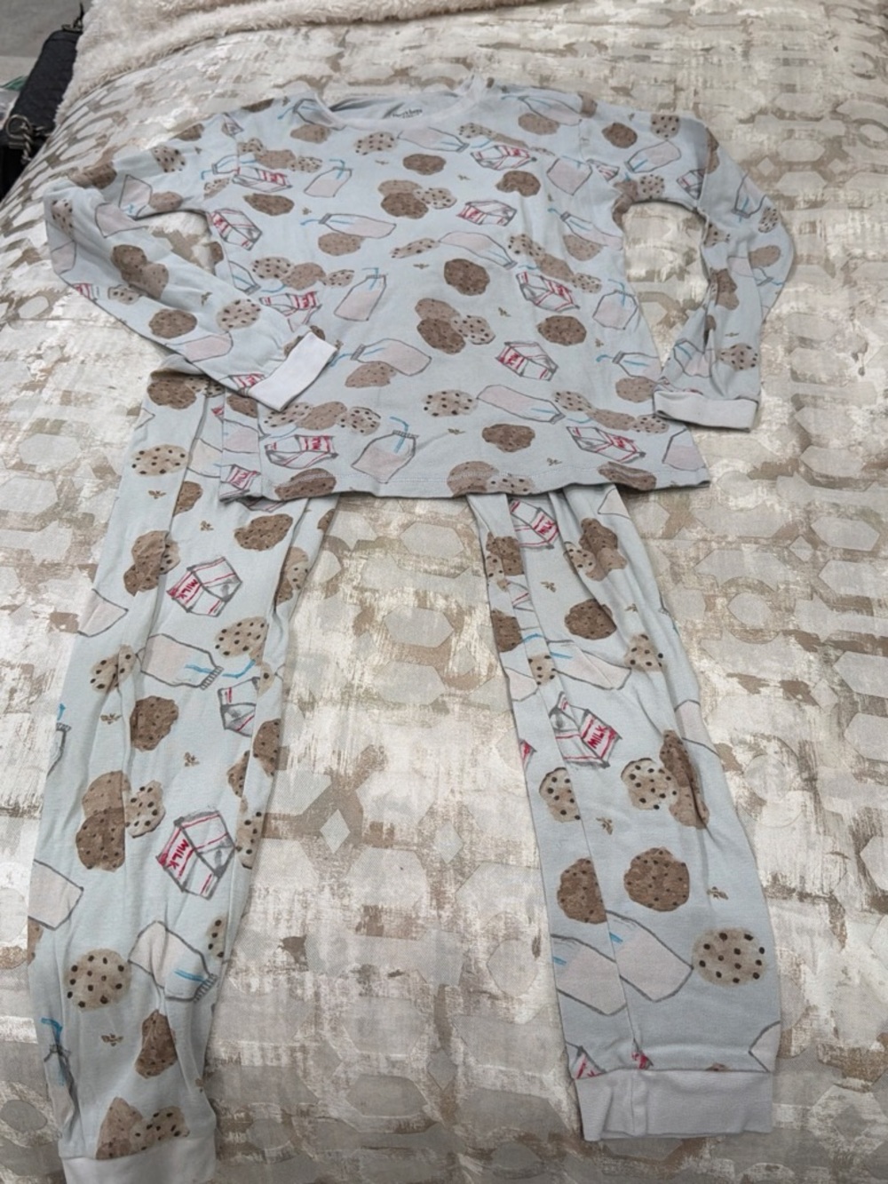 Kids Light Blue Milk & Cookie Pajama Set